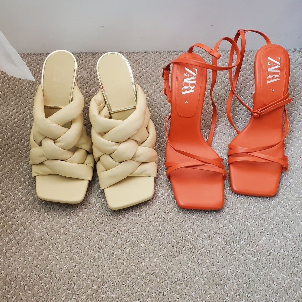 2 Zara Sandals (fits between 7.5 and 8) never worn